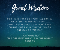 GREAT WISDOM FROM OG MANDINO GREAT WISDOM FROM OG MANDINO