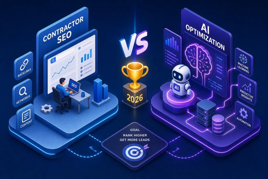 Contractor SEO compared with AI optimization in 2026