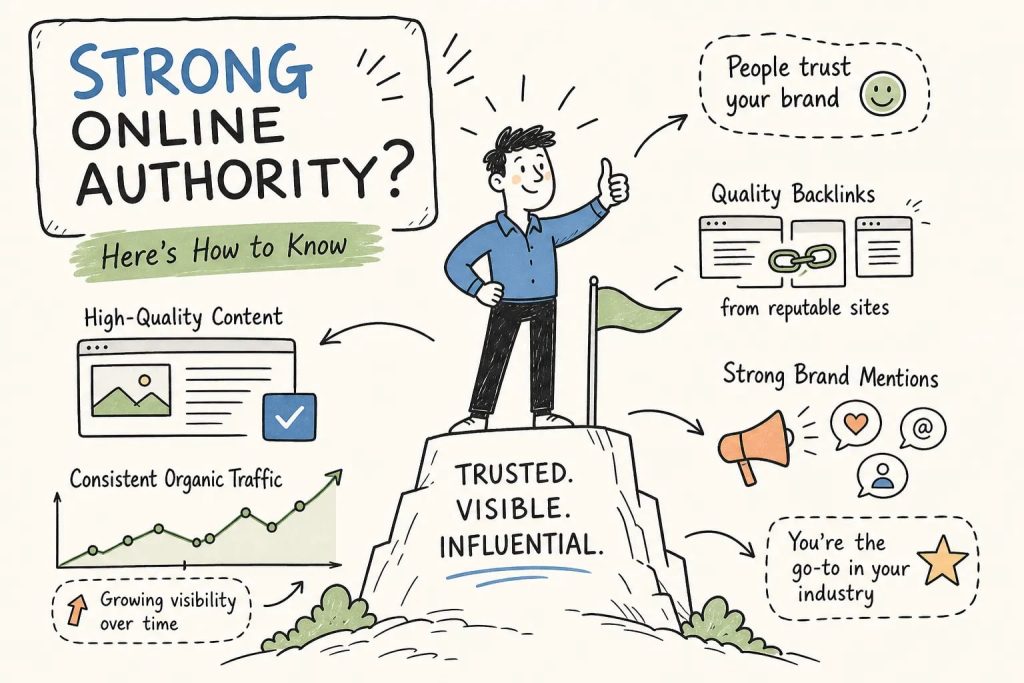 Signals that show whether a business has strong online authority