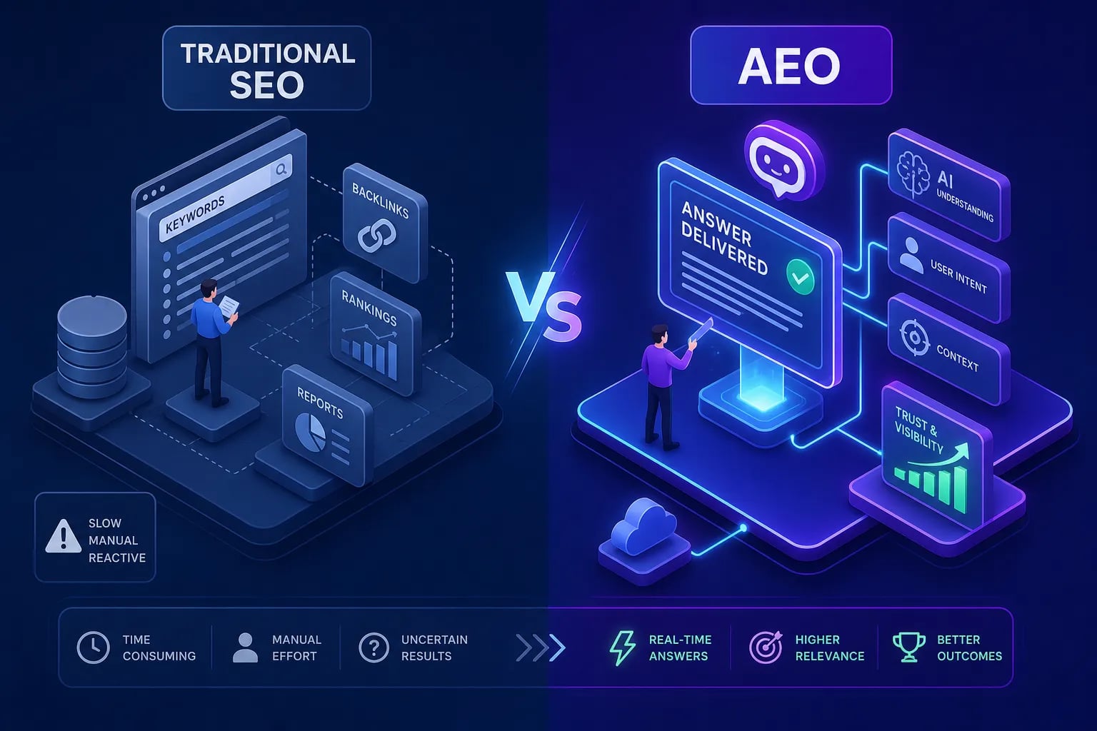 AEO versus traditional SEO comparison