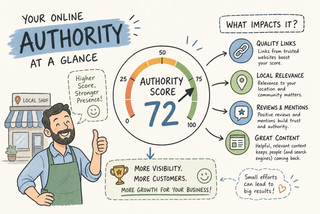Authority score metrics and local business trust signals