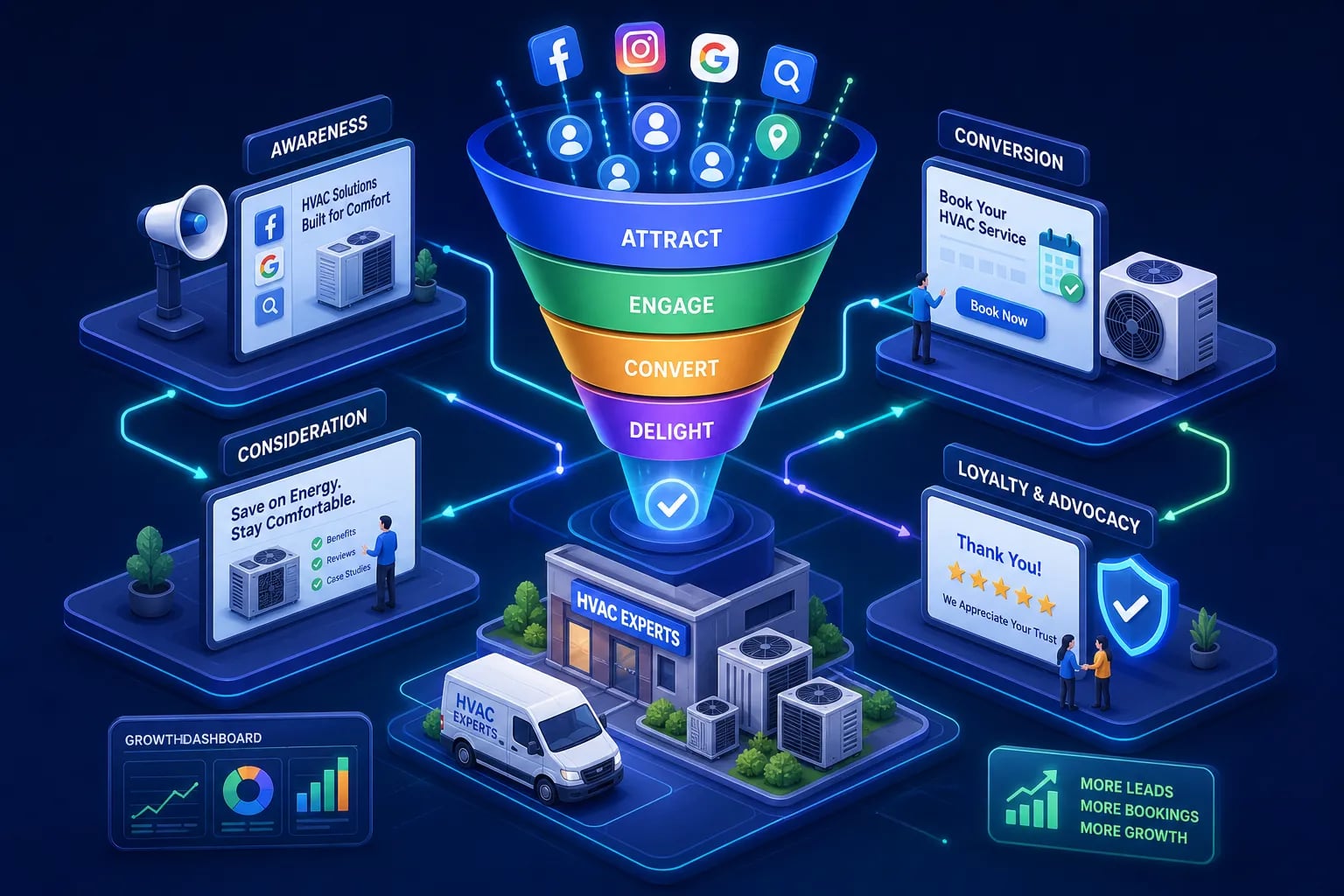 HVAC marketing strategy for leads, bookings, and retention