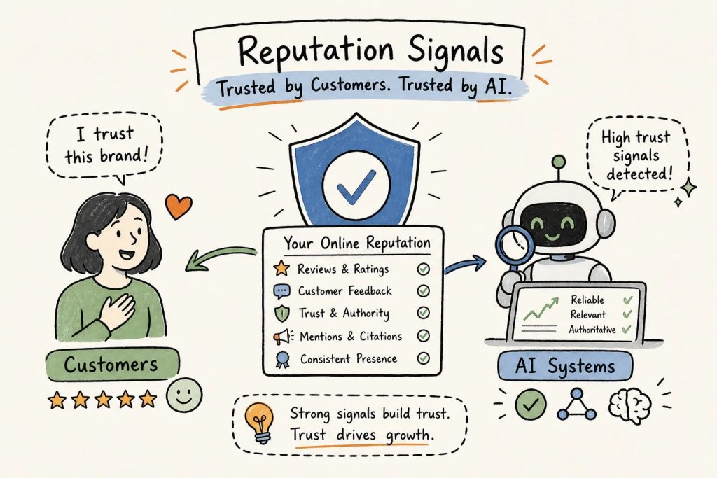 Online reputation signals customers and AI systems trust