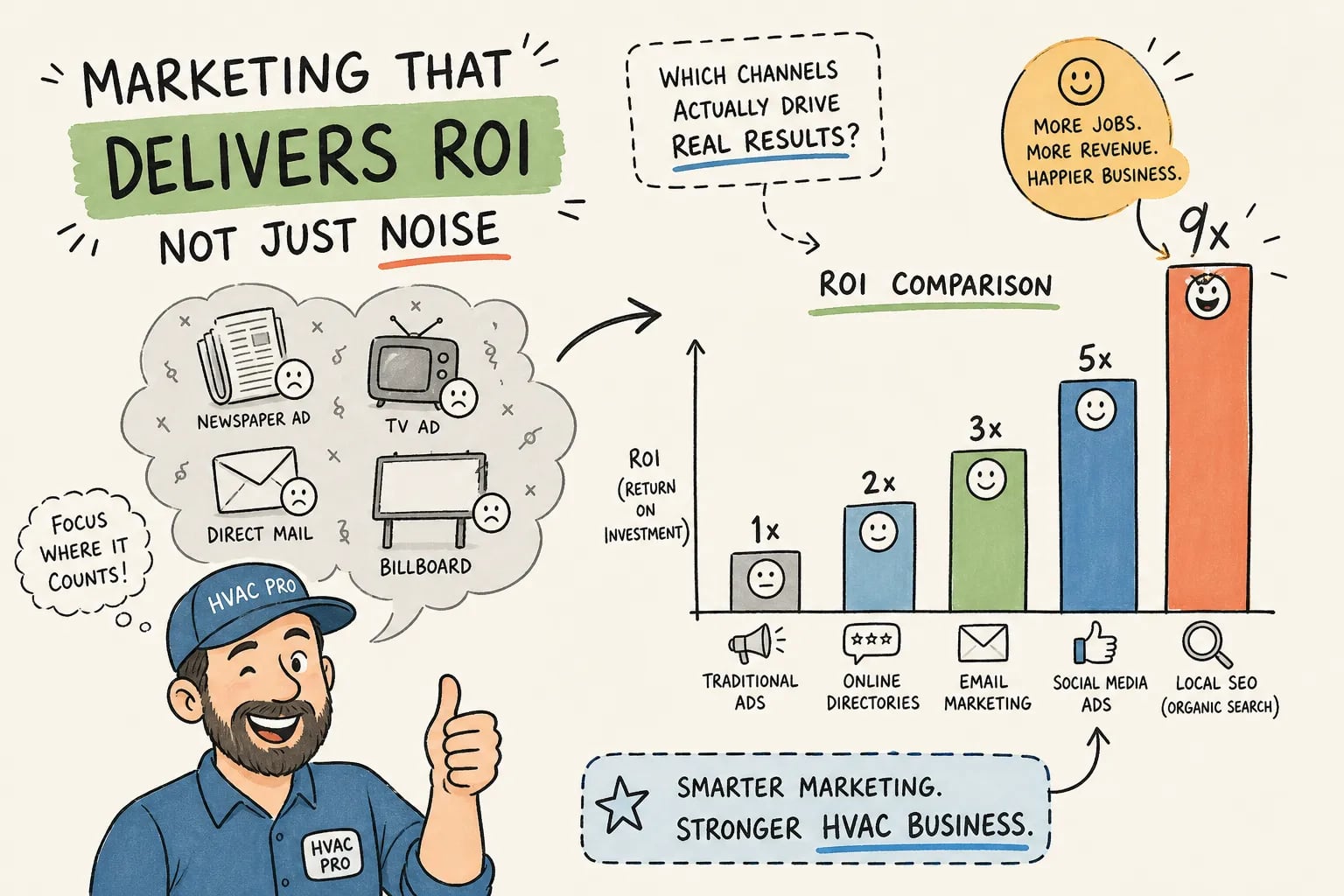 HVAC marketing channels ranked by ROI in 2026