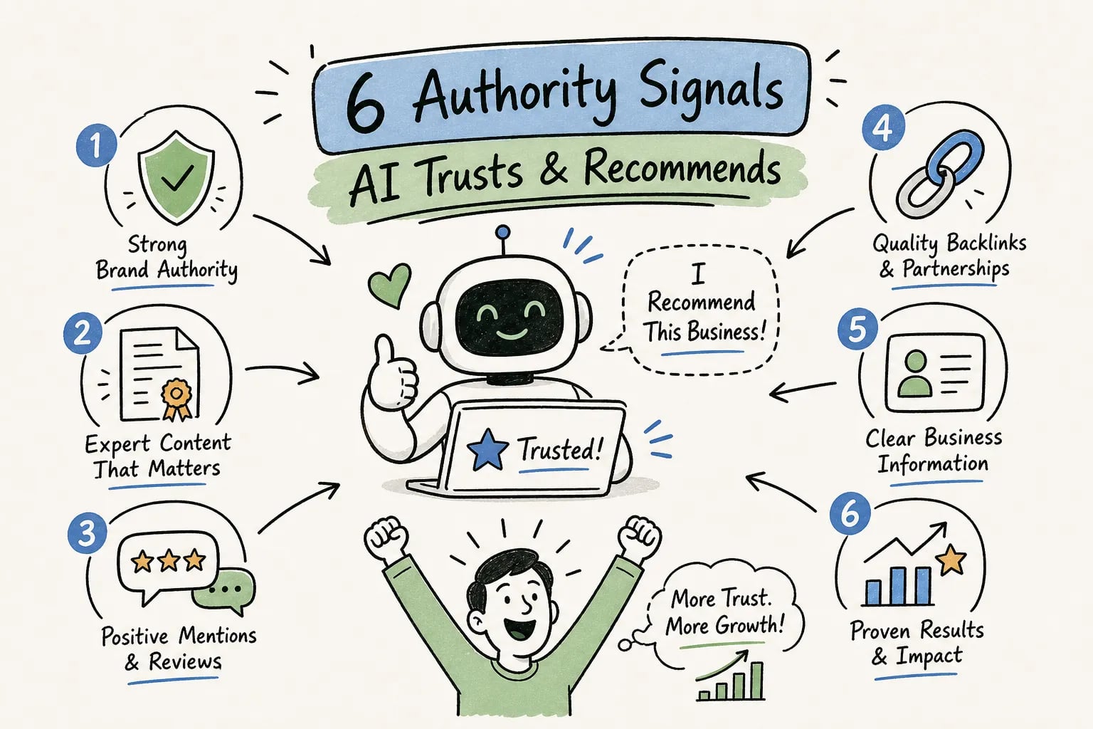 Six AI authority signals that influence business recommendations