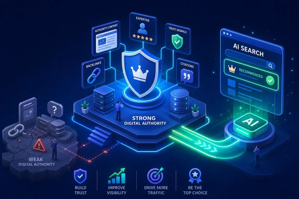 Digital authority assessment for AI search visibility